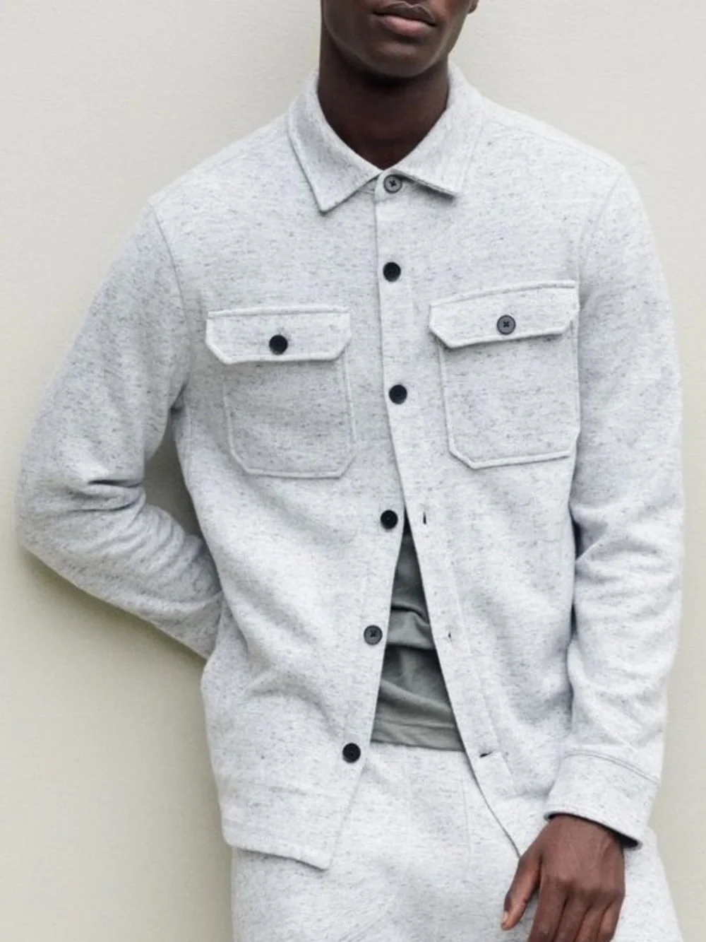 BANANA REPUBLIC Brushed Waffle Knit Shirt Jacket Size Medium